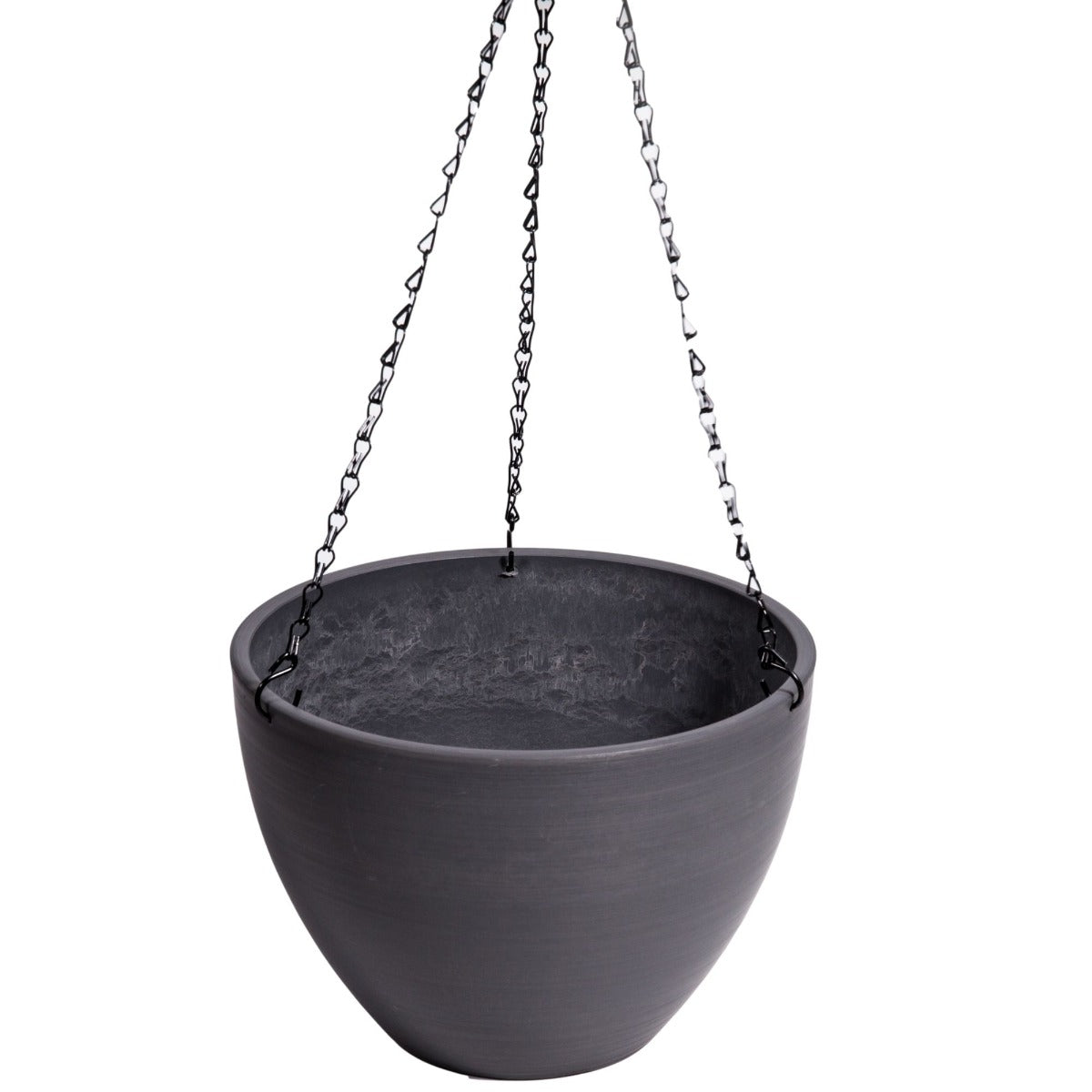 Hanging Grey Plastic Pot with Chain 30cm - image1