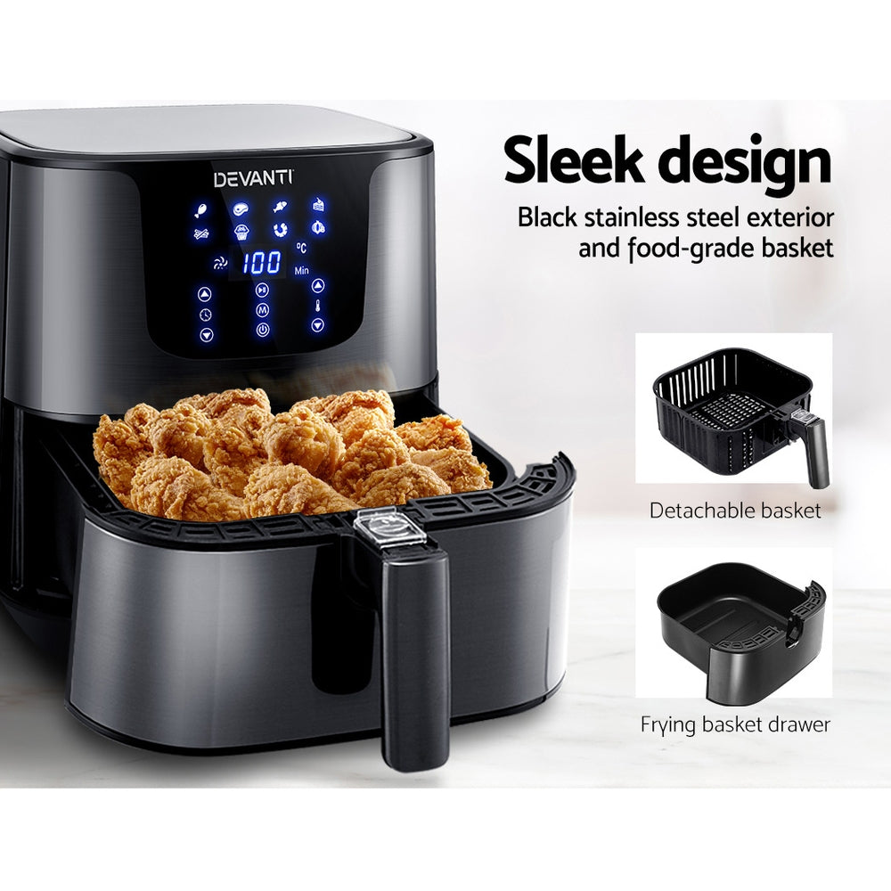 Air Fryer 7L LCD Fryers Oven Airfryer Kitchen Healthy Cooker Stainless Steel - image6