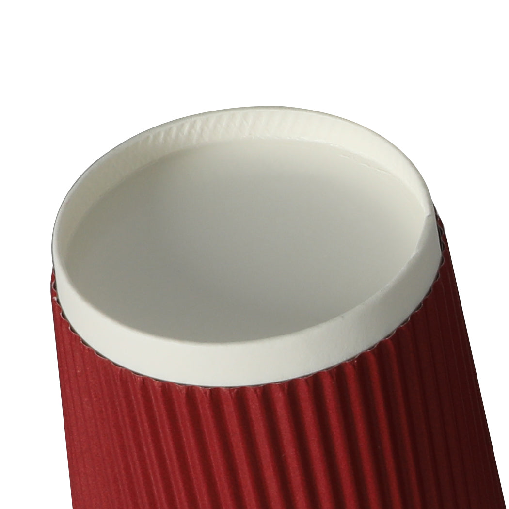500 Pcs 8oz Disposable Takeaway Coffee Paper Cups Triple Wall Take Away w Lids - image5