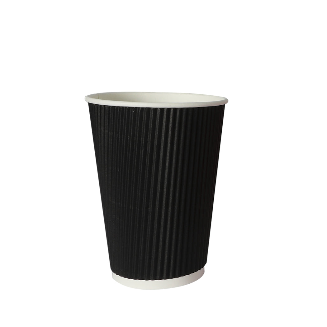 200 Pcs 16oz Disposable Takeaway Coffee Paper Cups Triple Wall Take Away w Lids - image2