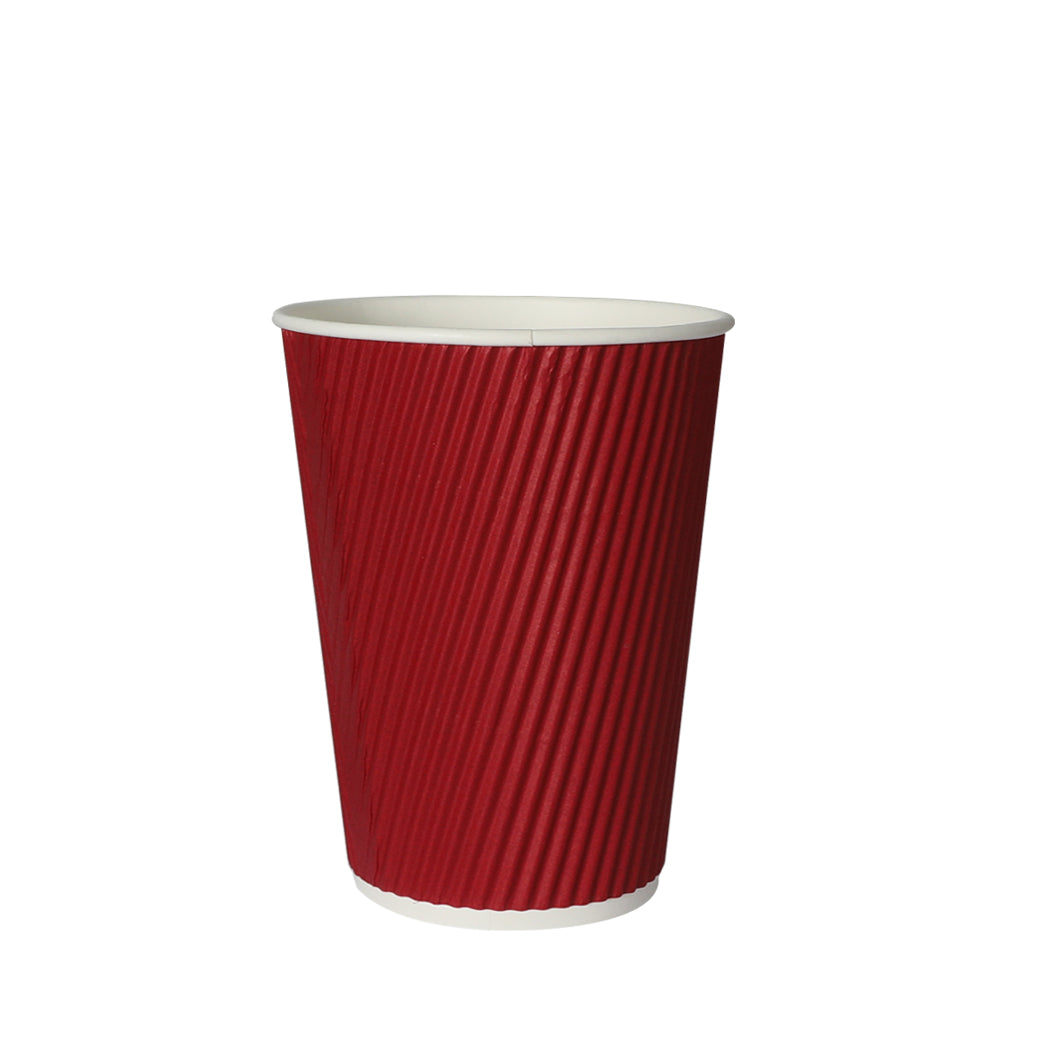 200 Pcs 16oz Disposable Takeaway Coffee Paper Cups Triple Wall Take Away w Lids - image2