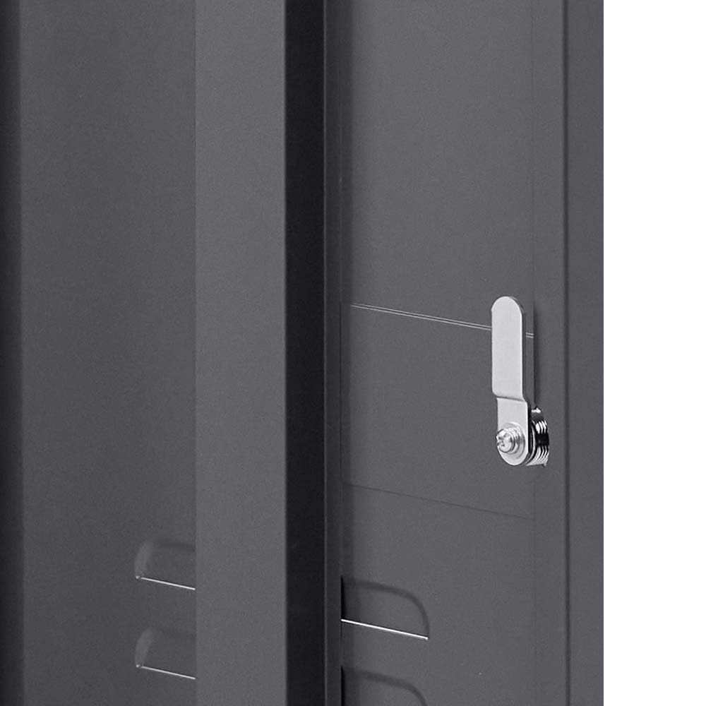 Mini Metal Locker Storage Shelf Organizer Cabinet Bedroom Black - image4