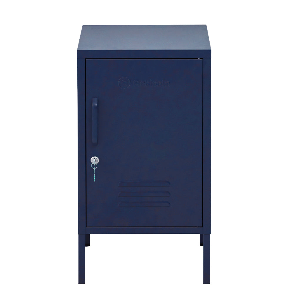 Mini Metal Locker Storage Shelf Organizer Cabinet Bedroom Blue - image1