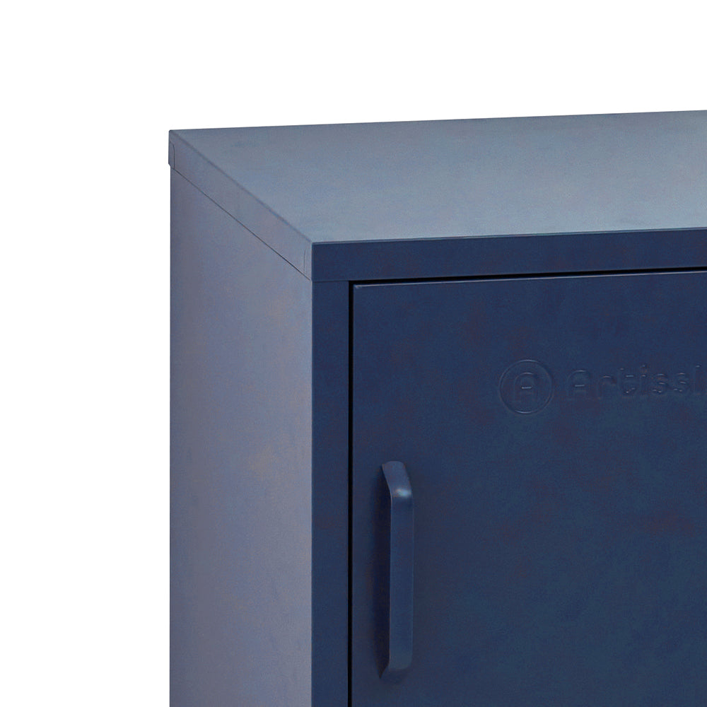 Mini Metal Locker Storage Shelf Organizer Cabinet Bedroom Blue - image3
