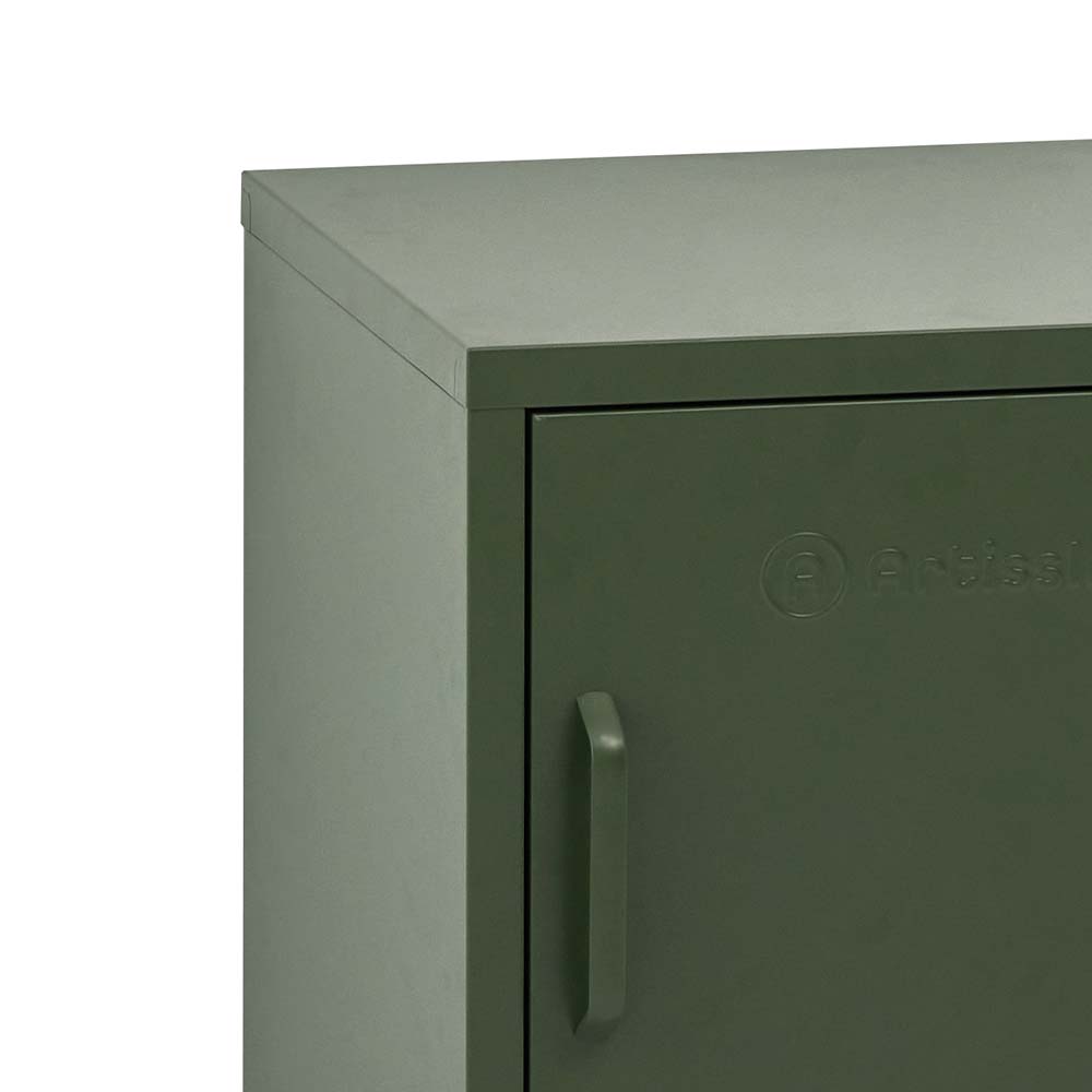 Mini Metal Locker Storage Shelf Organizer Cabinet Bedroom Green - image3