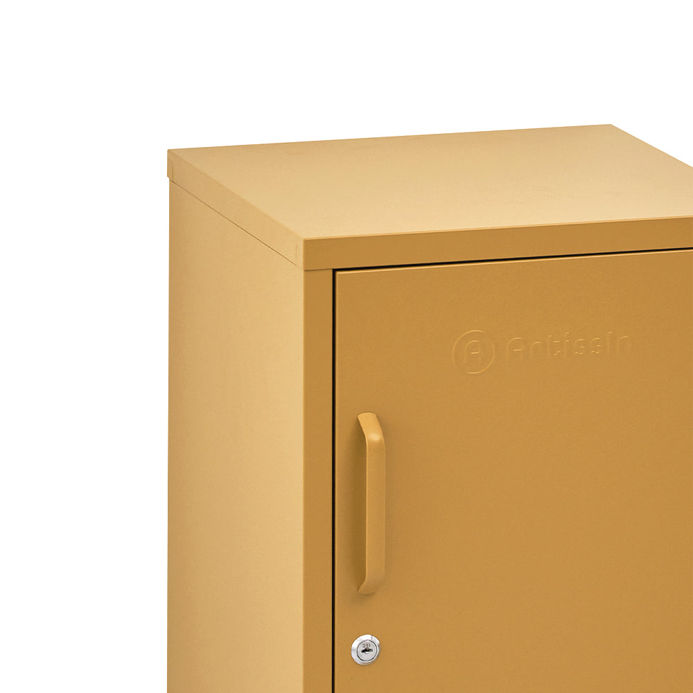 Mini Metal Locker Storage Shelf Organizer Cabinet Bedroom Yellow - image3