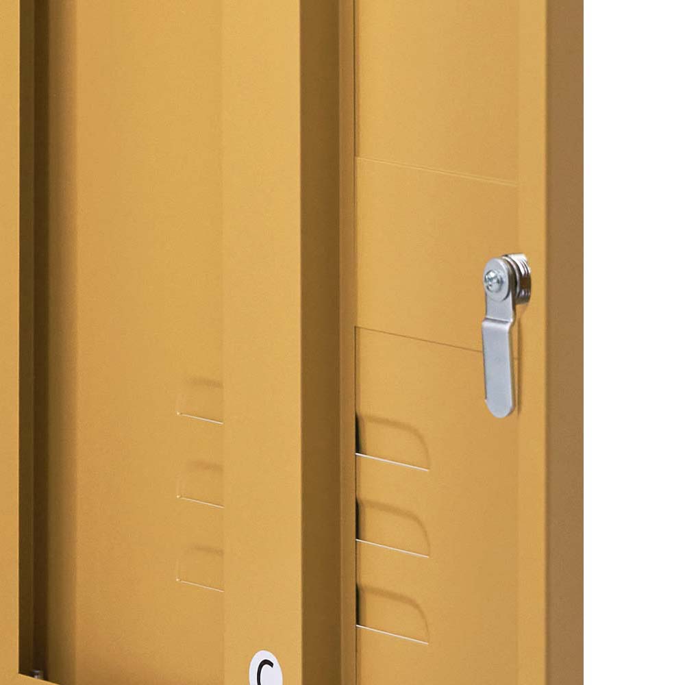 Mini Metal Locker Storage Shelf Organizer Cabinet Bedroom Yellow - image4