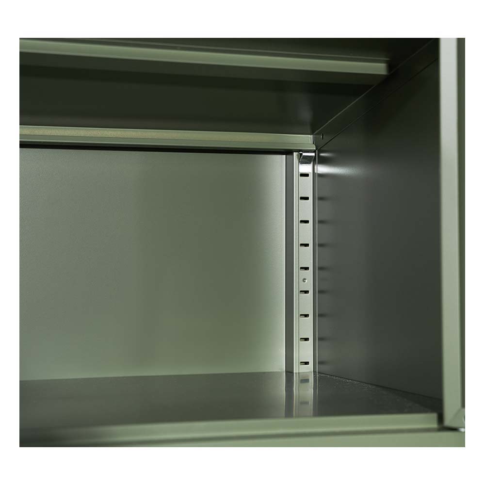 Double Storage Cabinet Shelf Organizer Bedroom Green - image4