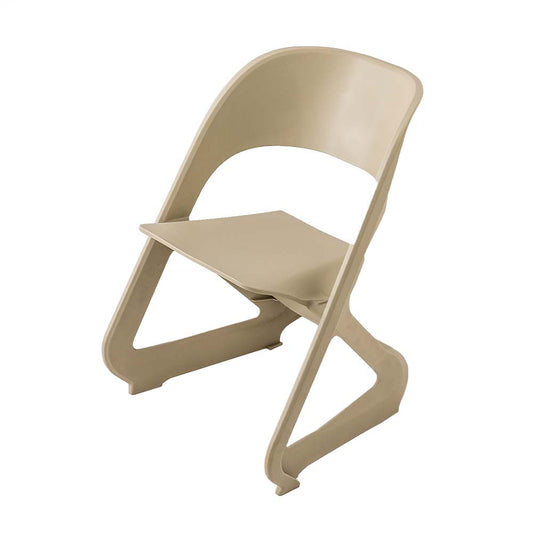 Set of 4 Dining Chairs Office Cafe Lounge Seat Stackable Plastic Leisure Chairs Beige - image1