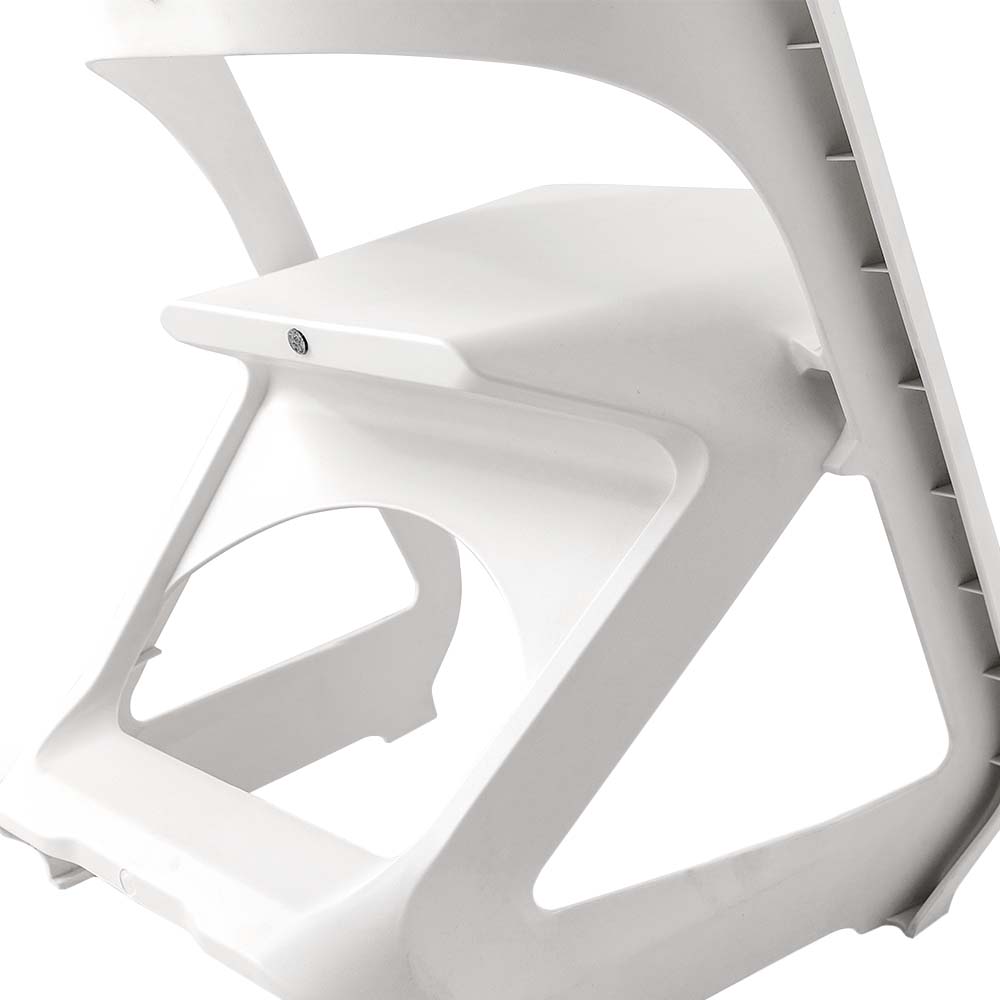 Set of 4 Dining Chairs Office Cafe Lounge Seat Stackable Plastic Leisure Chairs White - image4