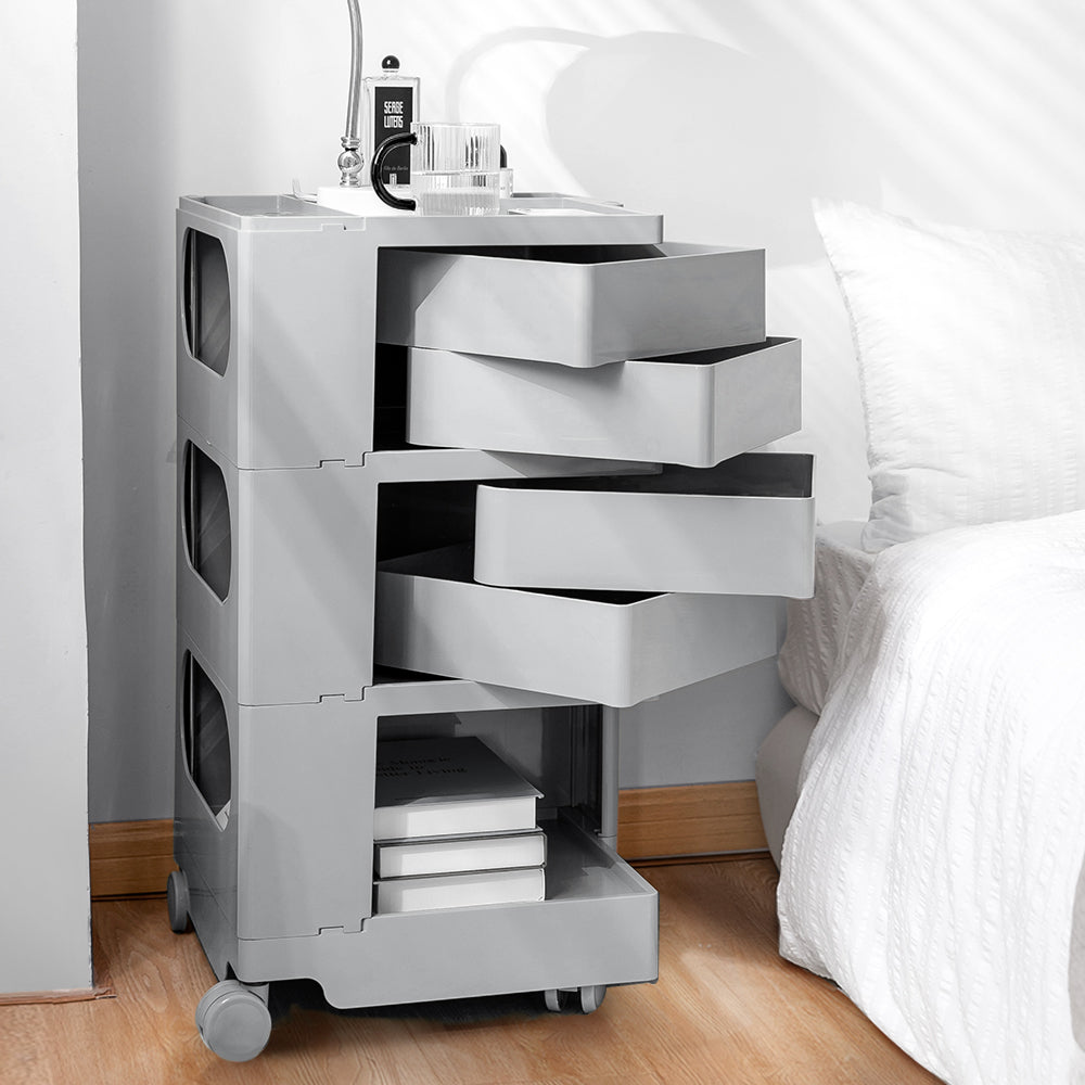 Replica Boby Trolley Storage Bedside Table Cart Mobile 5 Tier Grey - image5