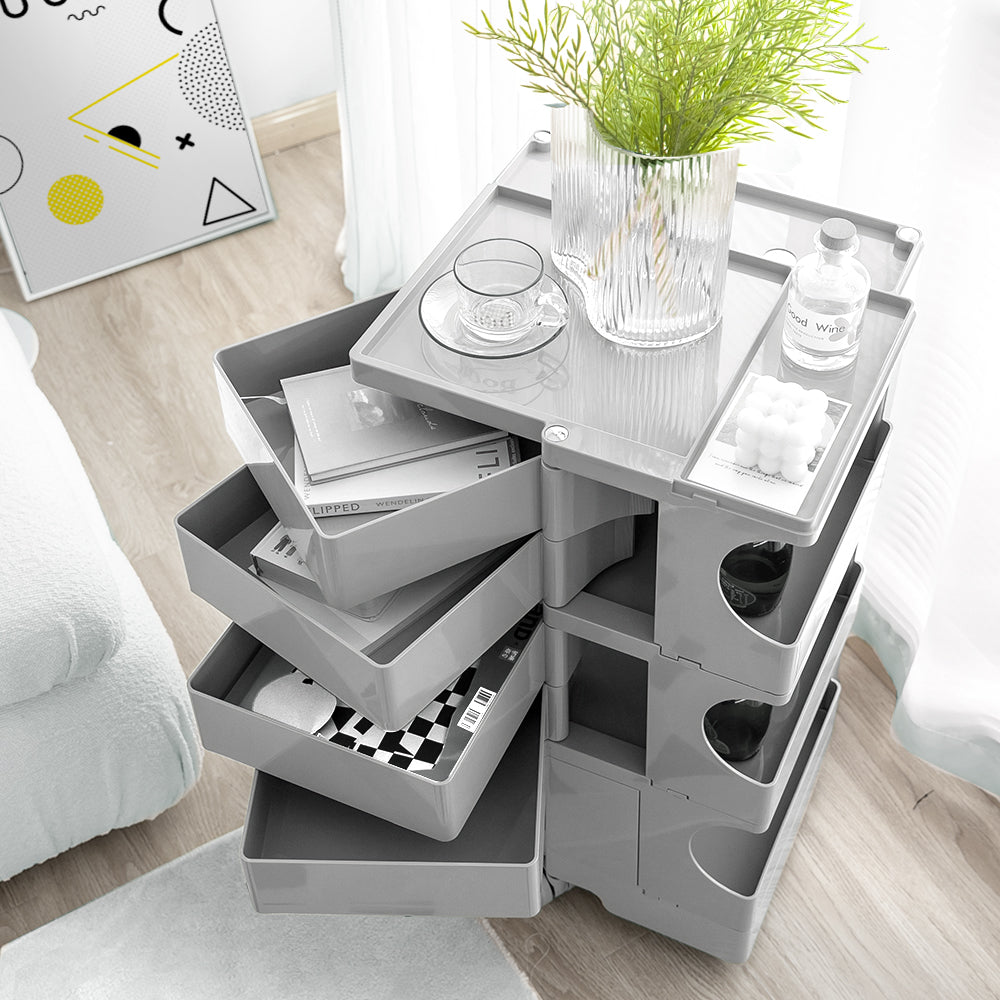 Replica Boby Trolley Storage Bedside Table Cart Mobile 5 Tier Grey - image7