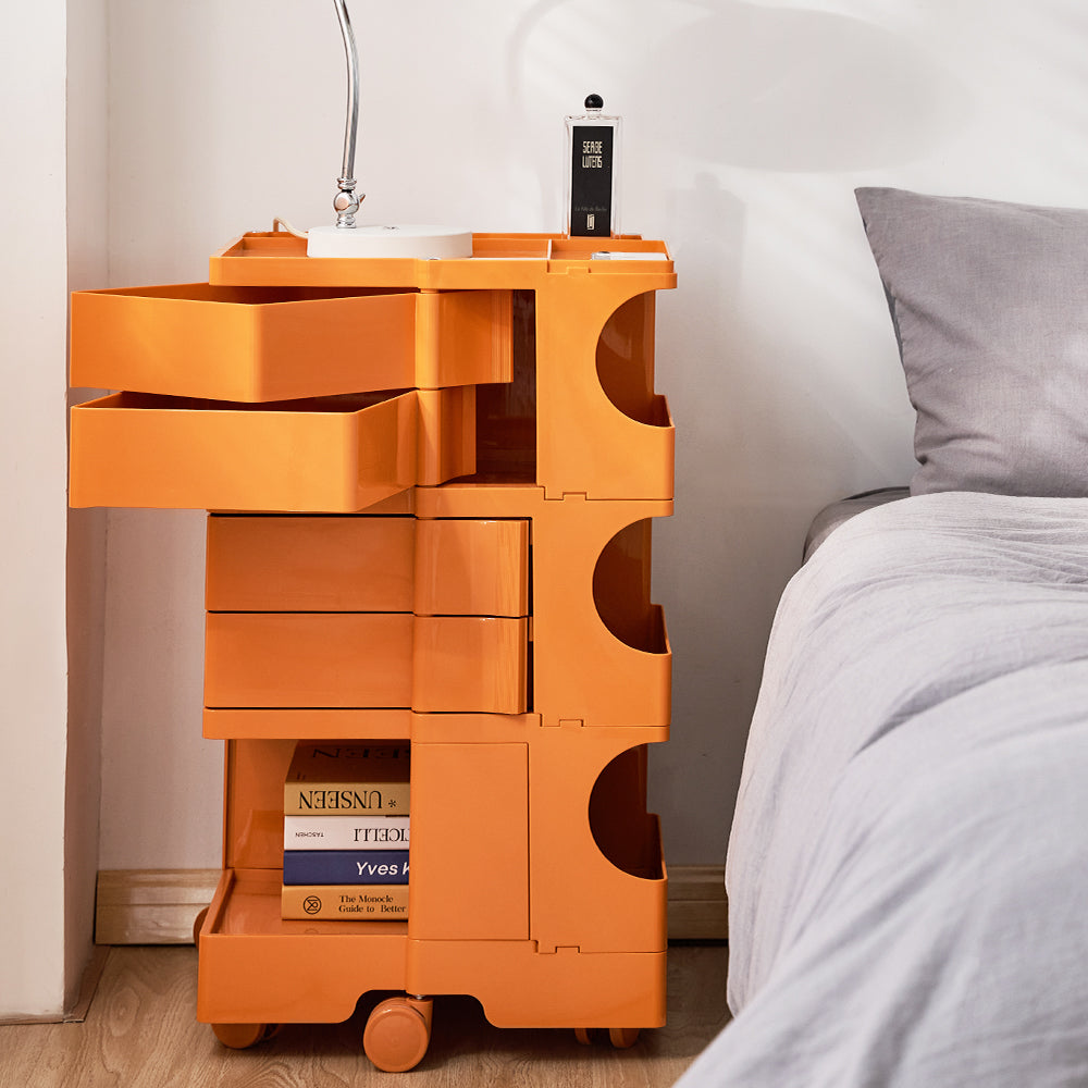 Replica Boby Trolley Bedside Table Storage Shelf Mobile 5 Tier Orange - image5