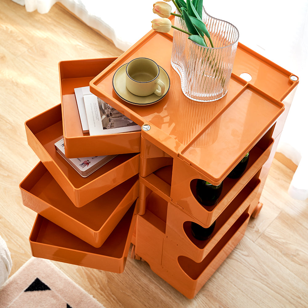 Replica Boby Trolley Bedside Table Storage Shelf Mobile 5 Tier Orange - image7