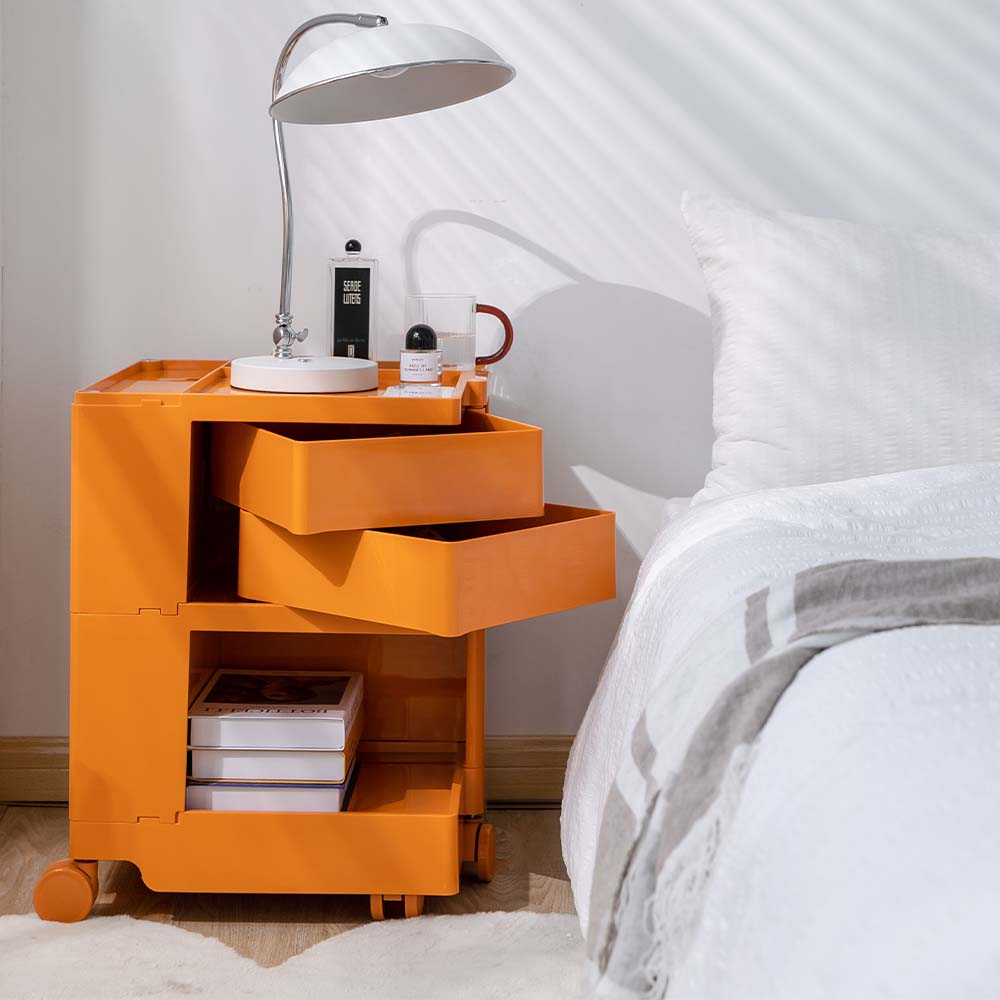 Replica Boby Trolley Storage Bedside Table Mobile Cart 3 Tier Orange - image5