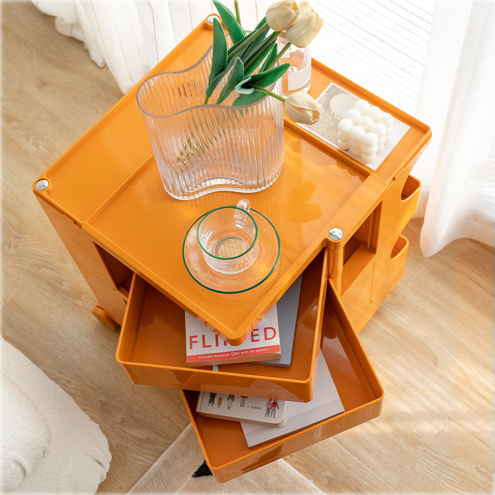 Replica Boby Trolley Storage Bedside Table Mobile Cart 3 Tier Orange - image7