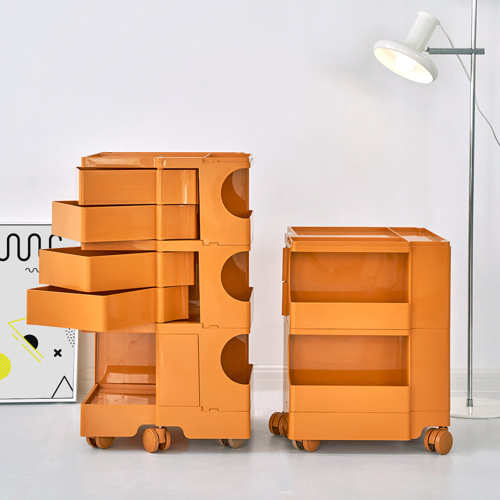 Replica Boby Trolley Storage Bedside Table Mobile Cart 3 Tier Orange - image9