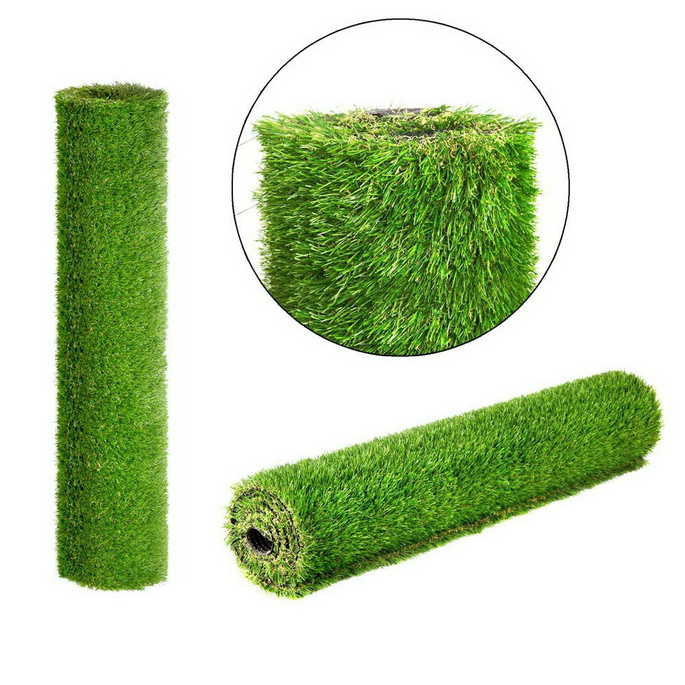 Primeturf Synthetic 30mm  1.9mx5m 9.5sqm Grass Fake Turf 4-coloured Plants Plastic Lawn - image3