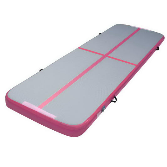 3m x 1m Air Track Mat Gymnastic Tumbling Pink and Grey - image1