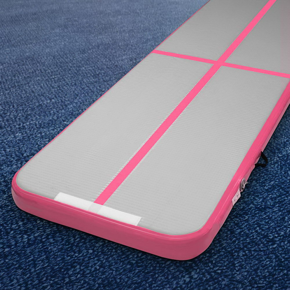 3m x 1m Air Track Mat Gymnastic Tumbling Pink and Grey - image7