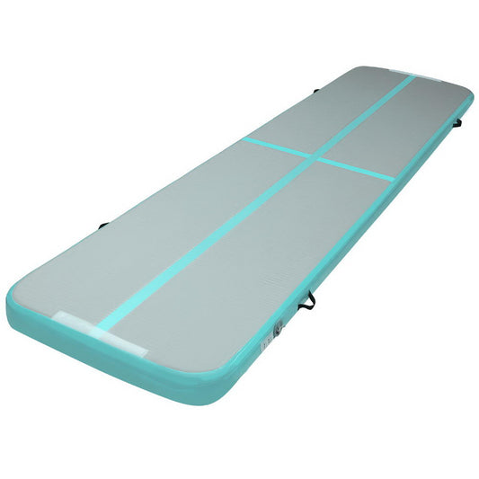 3m x 1m Air Track Mat Gymnastic Tumbling Mint Green and Grey - image1