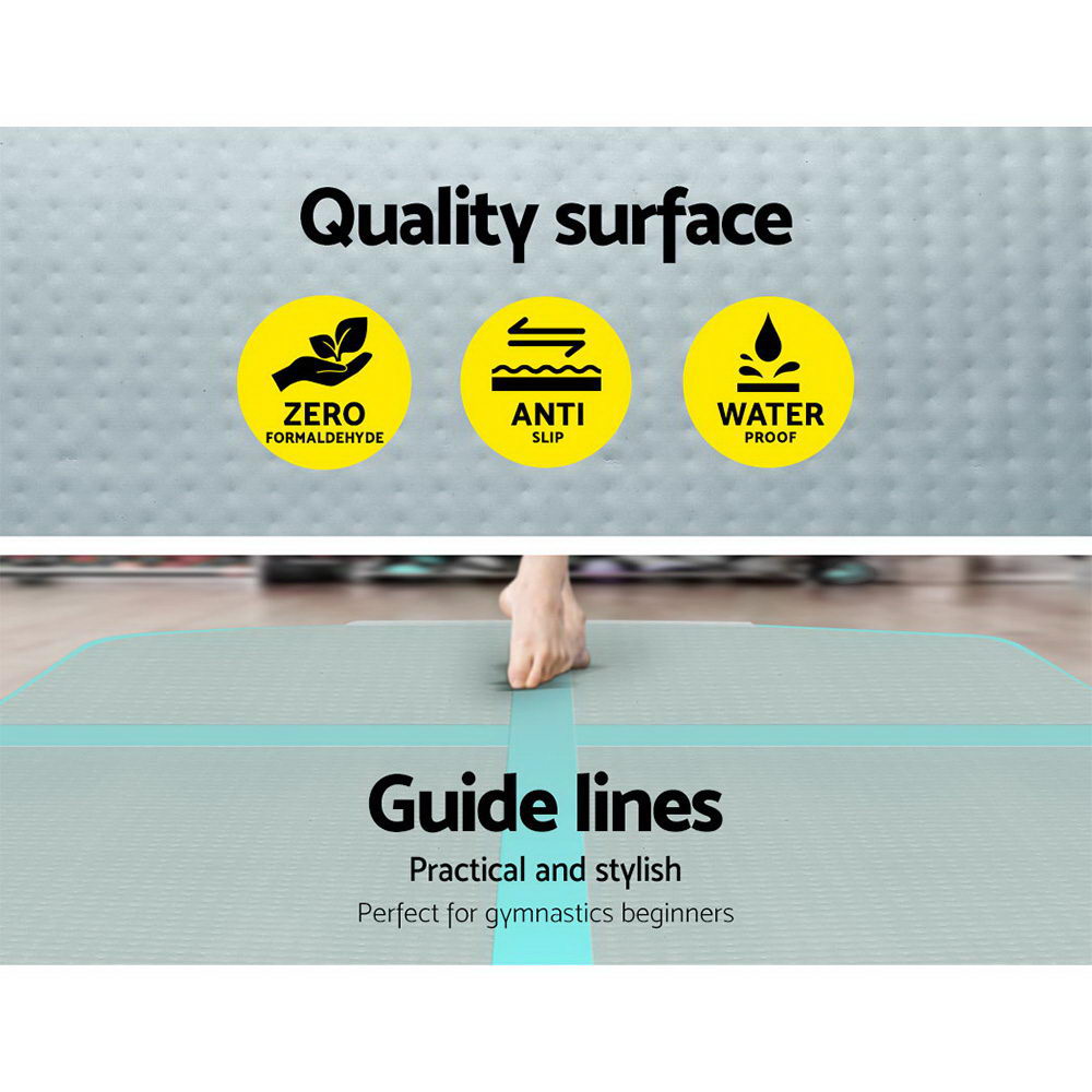 3m x 1m Air Track Mat Gymnastic Tumbling Mint Green and Grey - image4