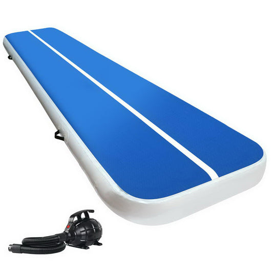 4X1M Inflatable Air Track Mat 20CM Thick with Pump Tumbling Gymnastics Blue - image1