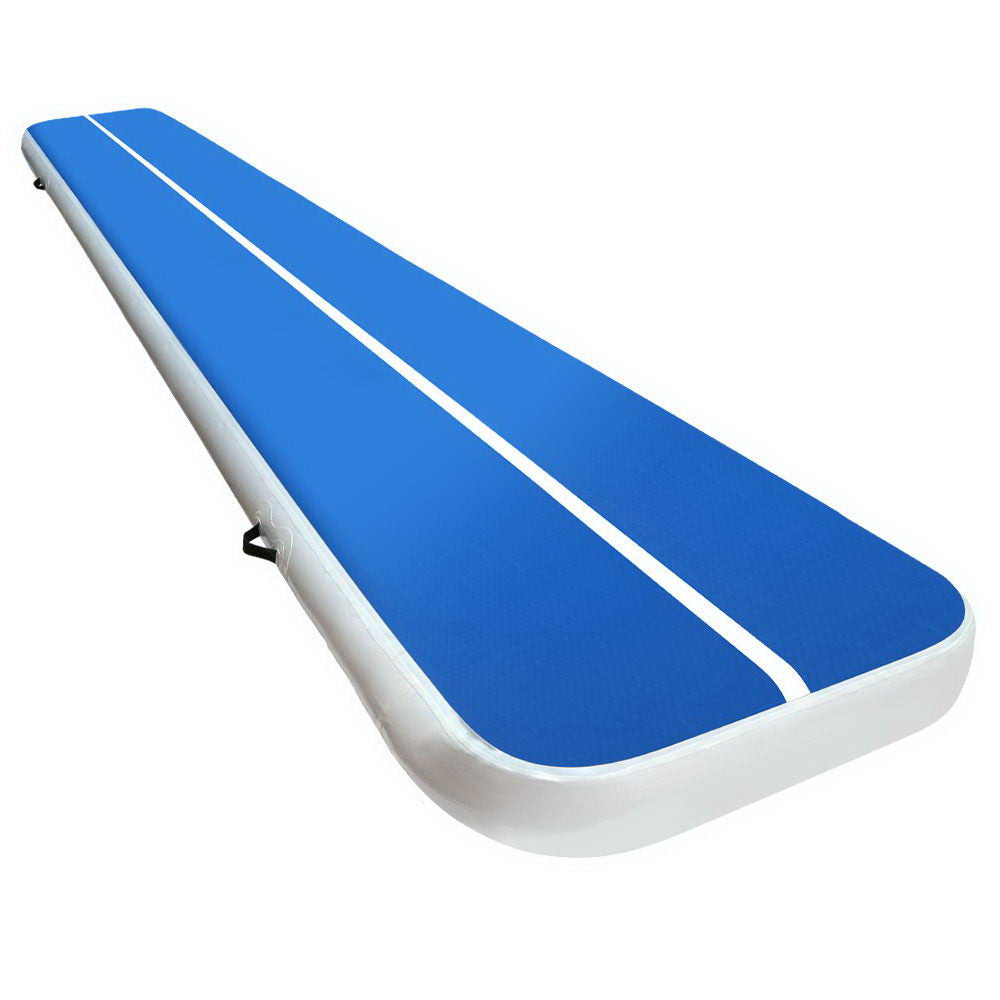 5m x 1m Inflatable Air Track Mat 20cm Thick Gymnastic Tumbling Blue And White - image1
