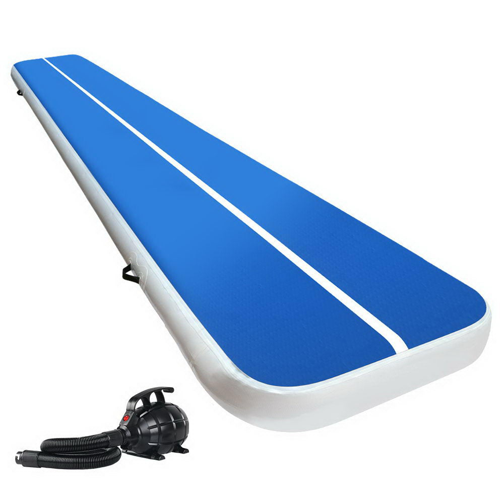 5X1M Inflatable Air Track Mat 20CM Thick with Pump Tumbling Gymnastics Blue - image1