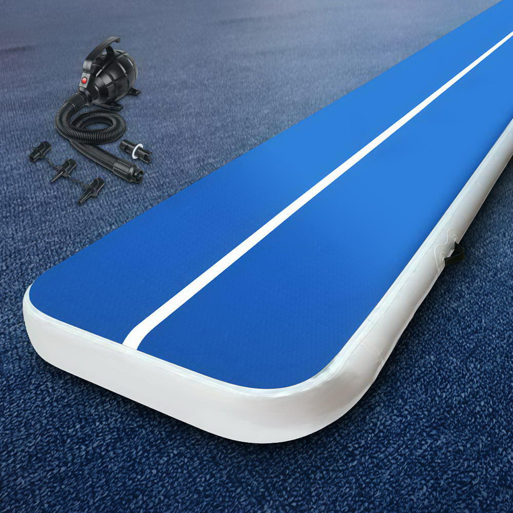 6X1M Inflatable Air Track Mat 20CM Thick with Pump Tumbling Gymnastics Blue - image7