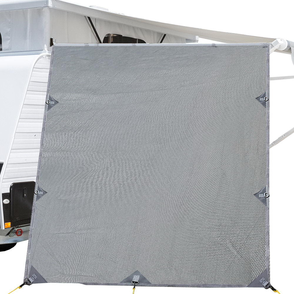 Pop Top Caravan Privacy Screen 2.1 x 1.8M Sun Shade End Wall Roll Out Awning - image1