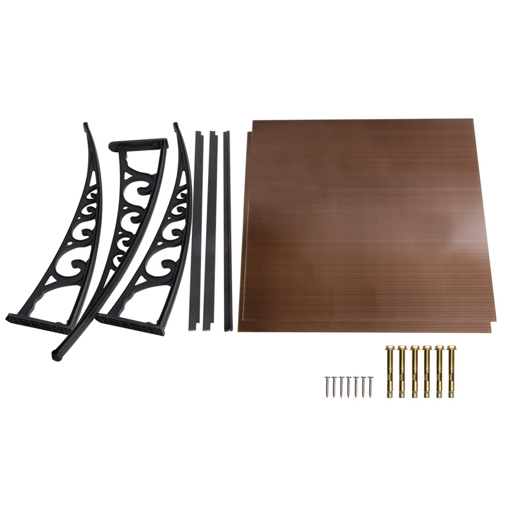 DIY Window Door Awning Shade 1 x 2m - Brown - image6