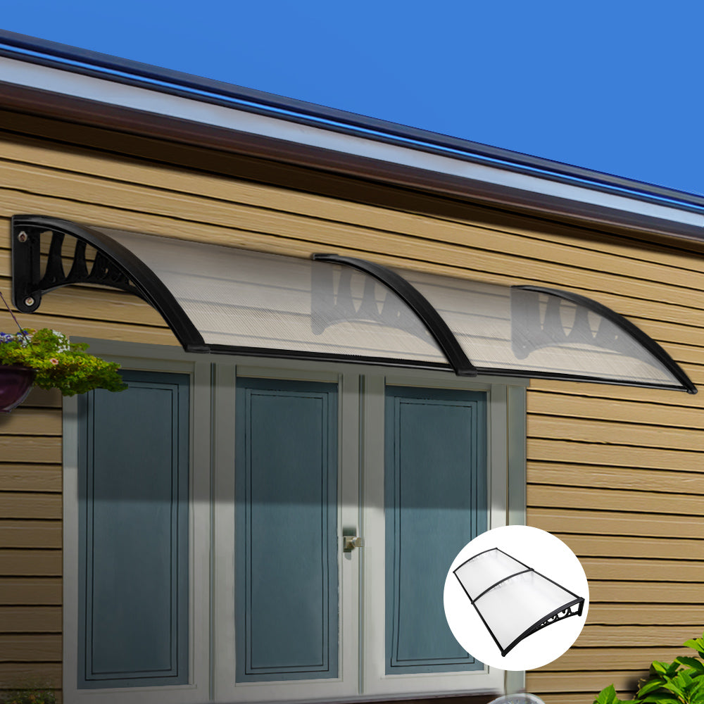 Window Door Awning Door Canopy 1mx2.4m DIY Patio Outdoor SunShield - image7