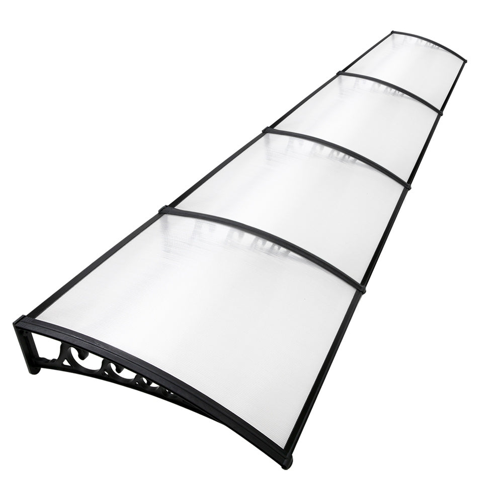 Window Door Awning Door Canopy Patio UV Sun Shield Transparent 1mx4m DIY - image1