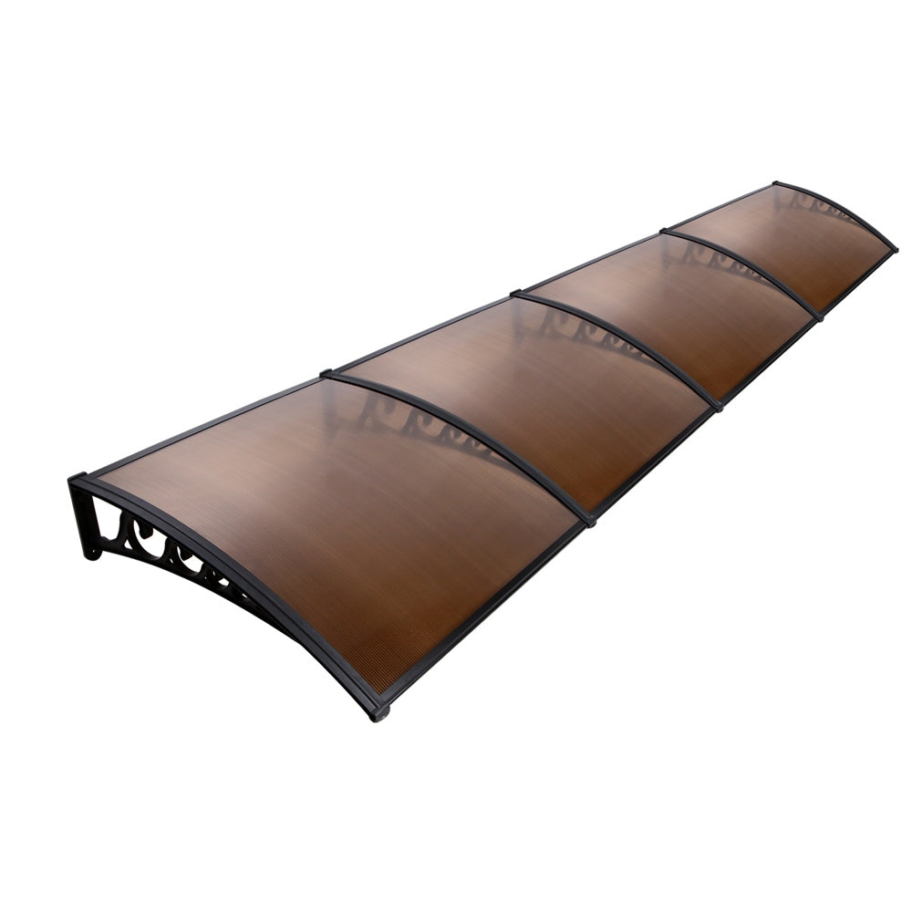 Window Door Awning Door Canopy Patio UV Sun Shield BROWN 1mx4m DIY - image1