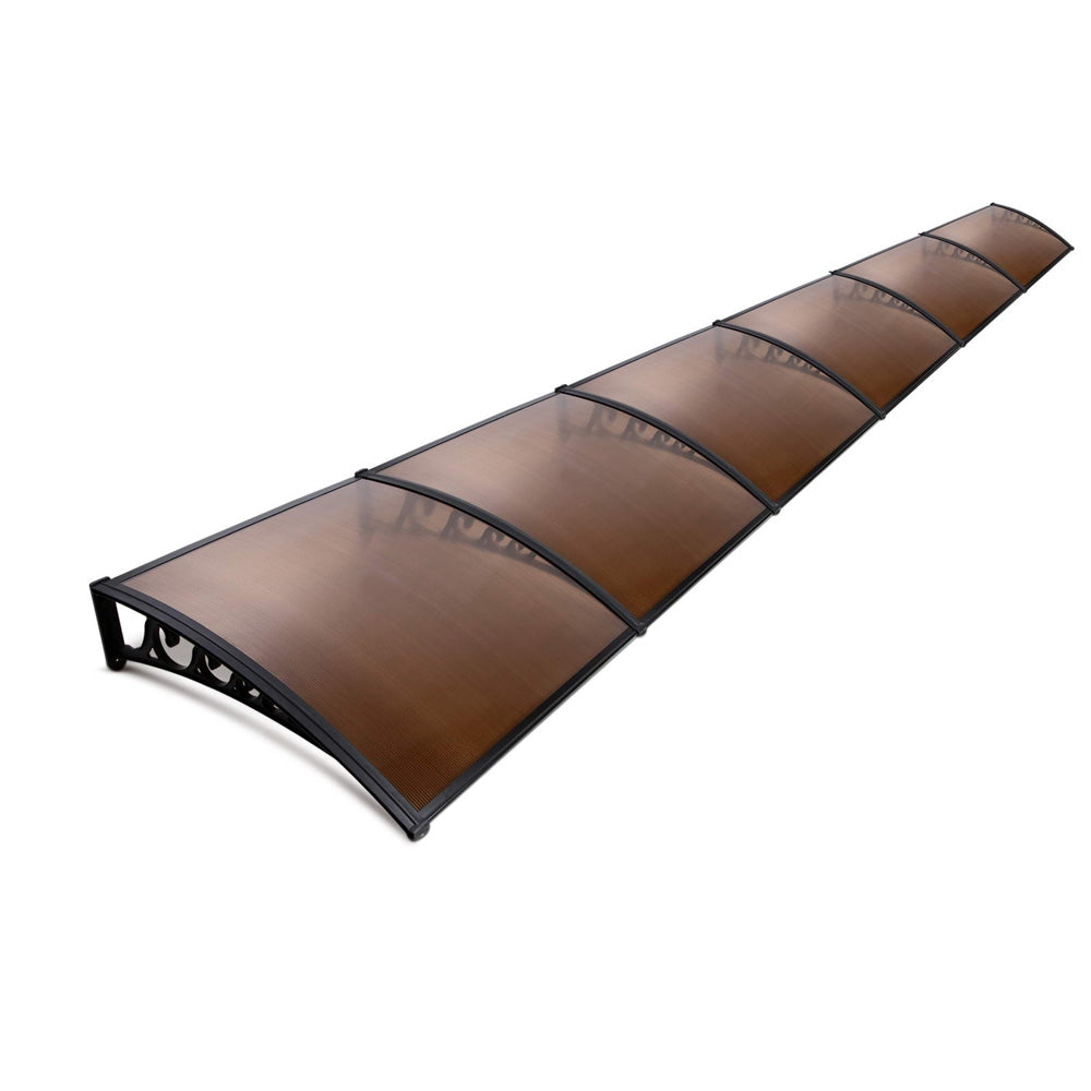 Window Door Awning Door Canopy Patio UV Sun Shield BROWN 1mx6m DIY - image1