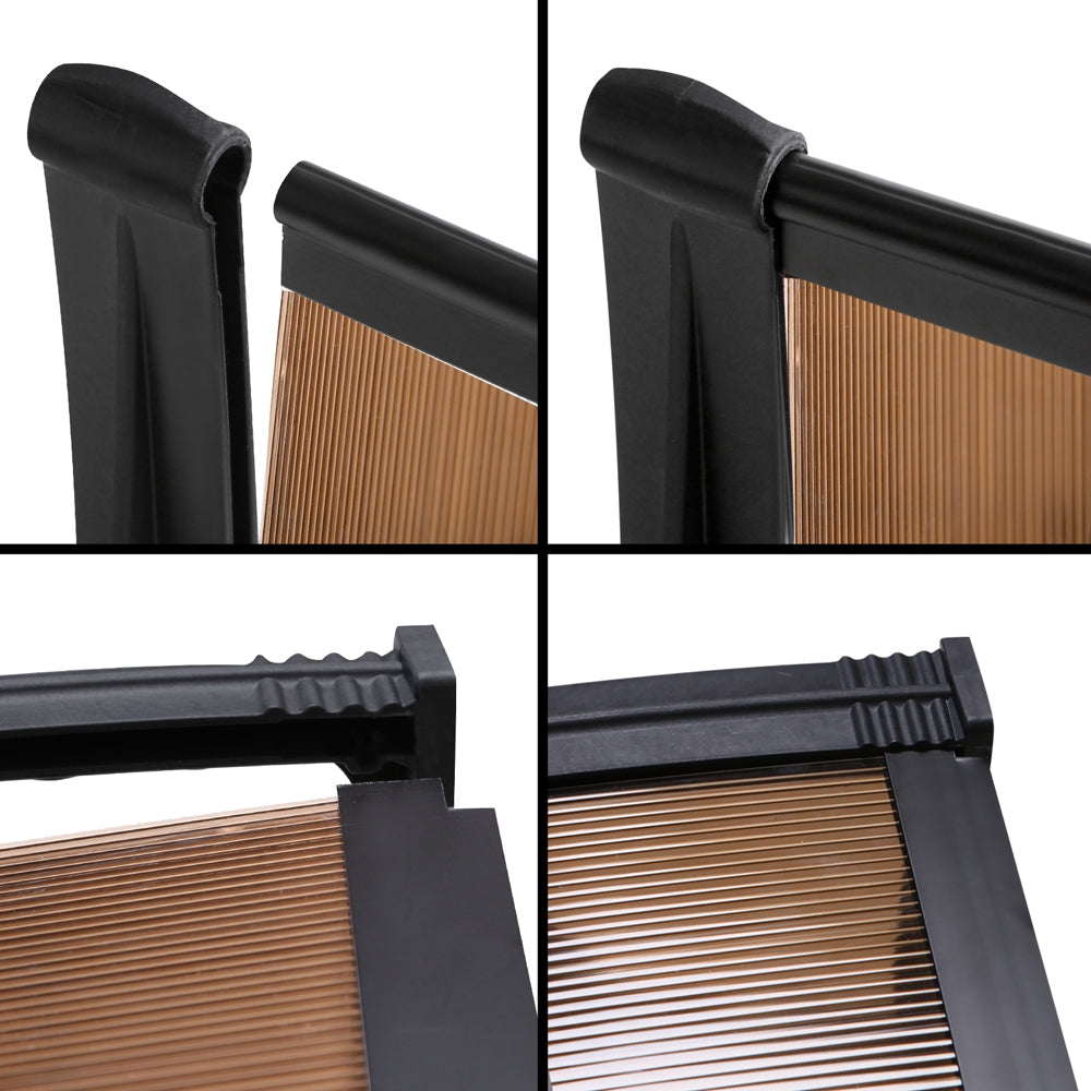 Window Door Awning Door Canopy Patio UV Sun Shield BROWN 1mx2m DIY - image5