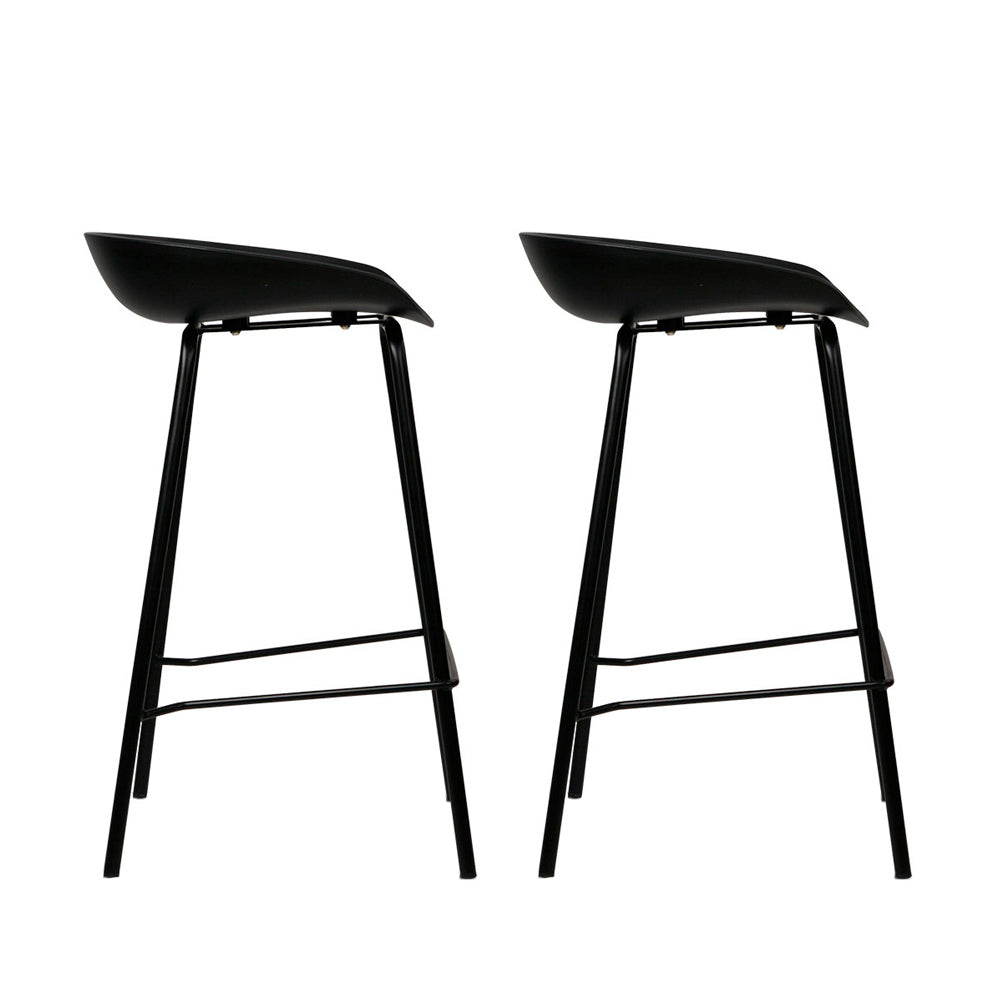 Set of 2 Metal Bar Stools - Black - image3