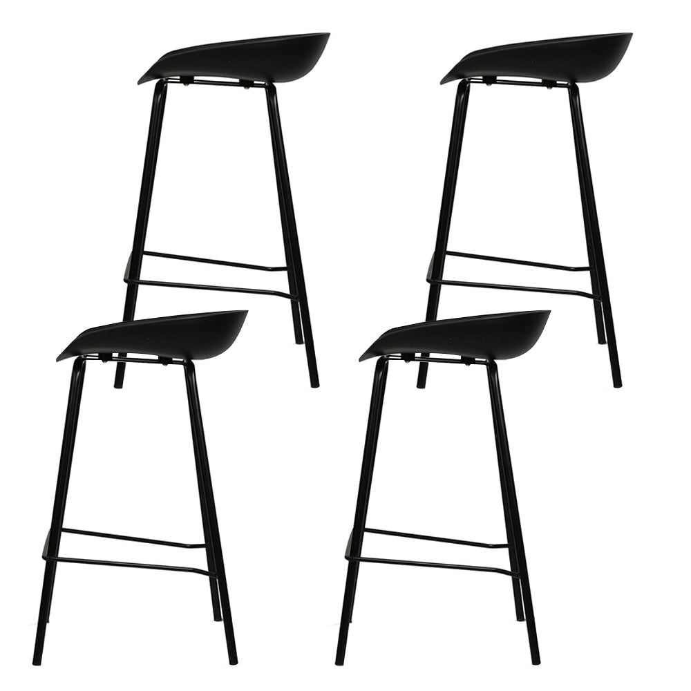 Set of 4 Metal Bar Stools - Black - image3