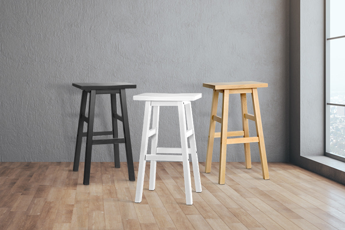 Set of 4 Beech Wood Bar Stools - Black - image8