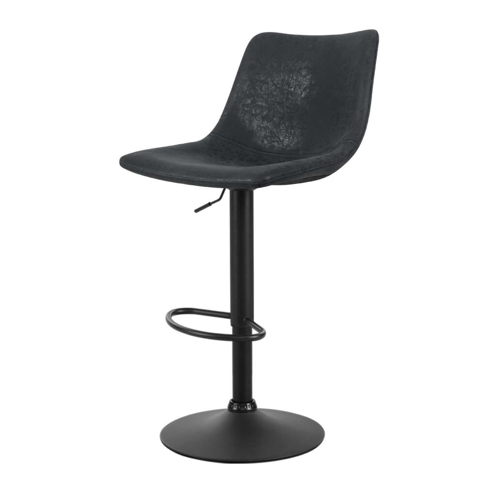 Set of 2 Bar Stools Gas Lift- Black - image1