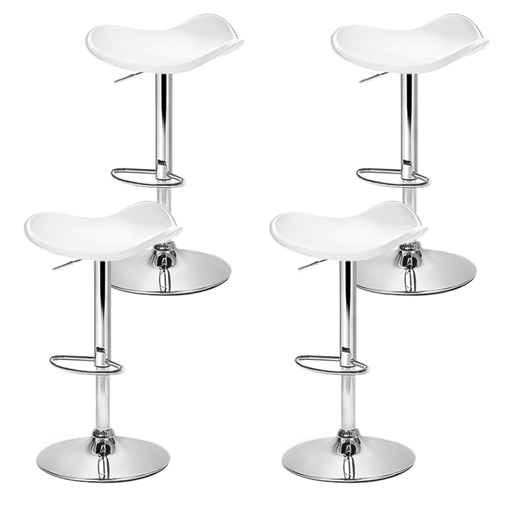 set of 4 Kitchen Bar Stools Swivel Bar Stool PU Leather Gas Lift Chair White - image3