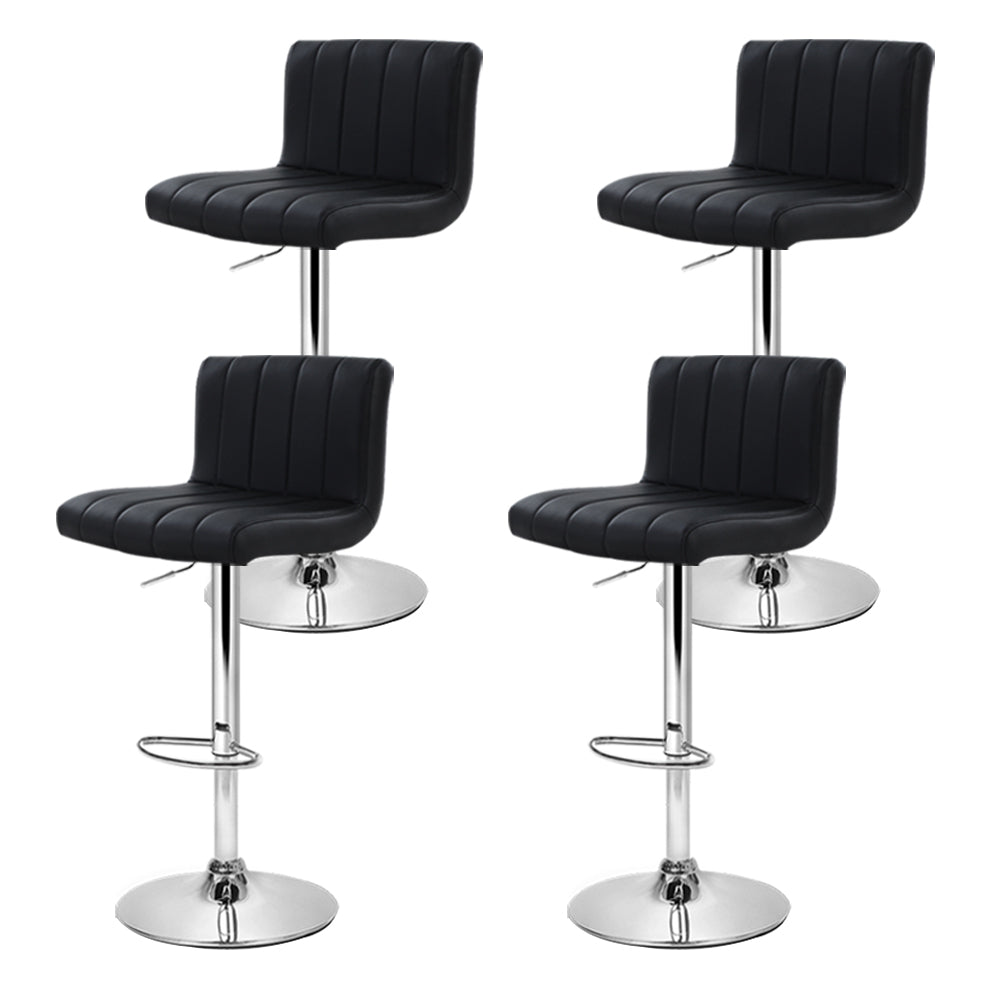 set of PU Leather Bar Stools Kitchen Chair Bar Stool Black Lana Gas Lift Swivel - image3