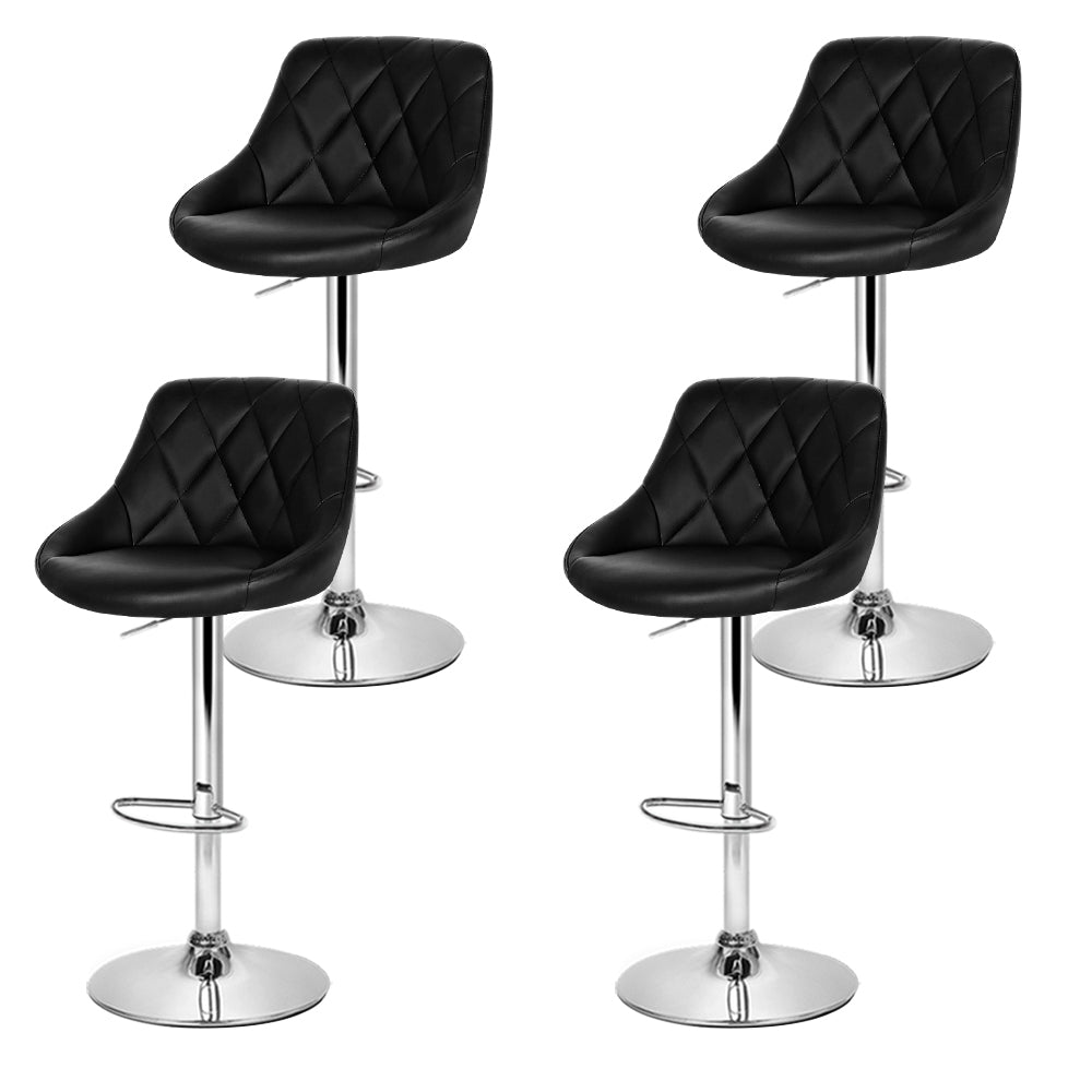 set of 4 Kitchen Bar Stools Swivel Bar Stool PU Leather Gas Lift Chairs Black - image3