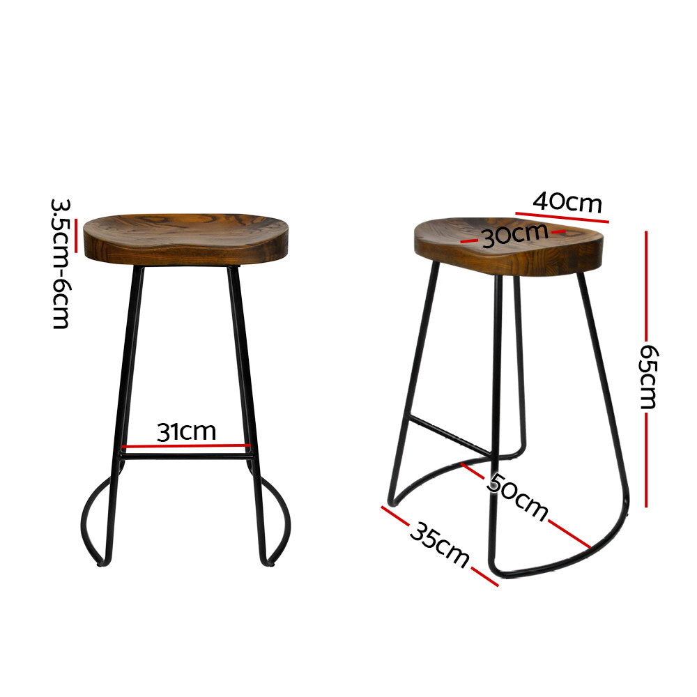 4x Vintage Tractor Bar Stools Retro Bar Stool Industrial Chairs Black 65c - image2