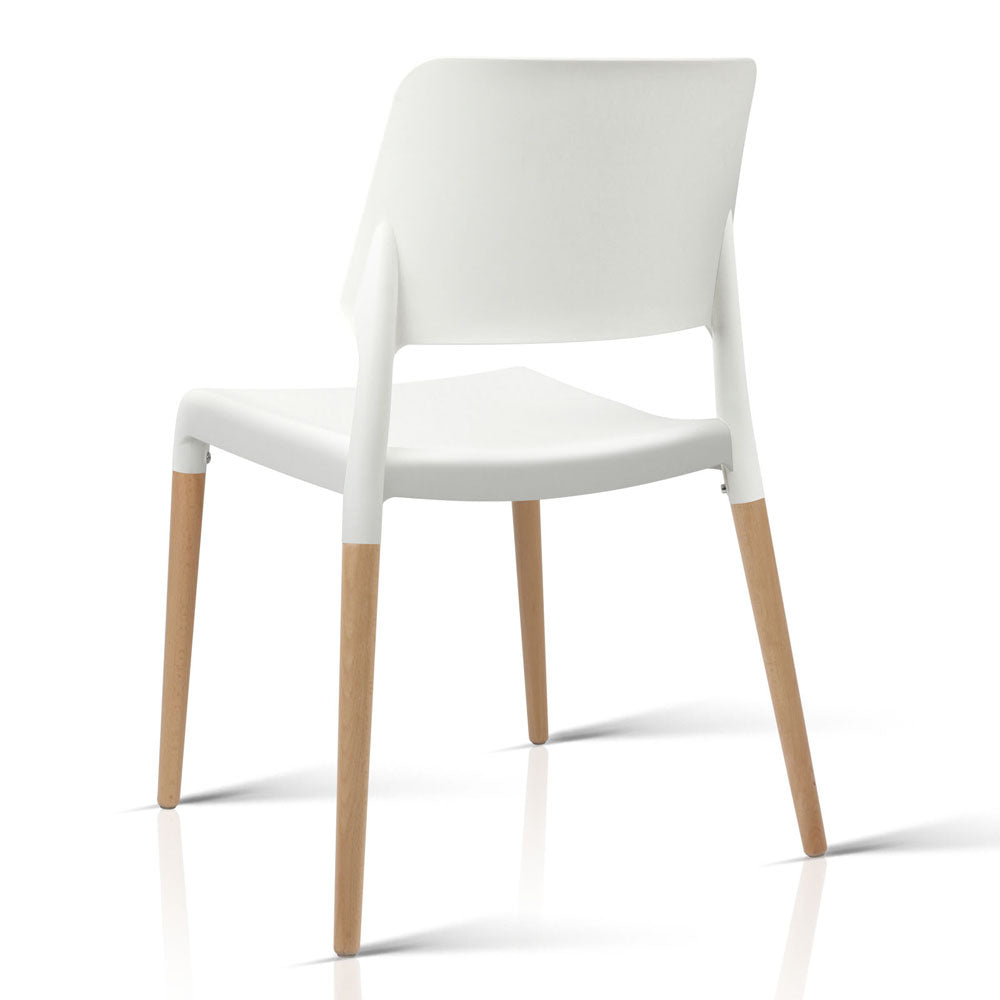 Set of 4 Wooden Stackable Dining Chairs - White - image4