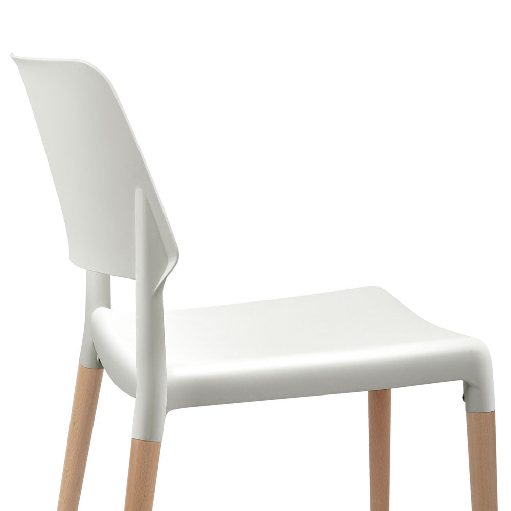 Set of 4 Wooden Stackable Dining Chairs - White - image6