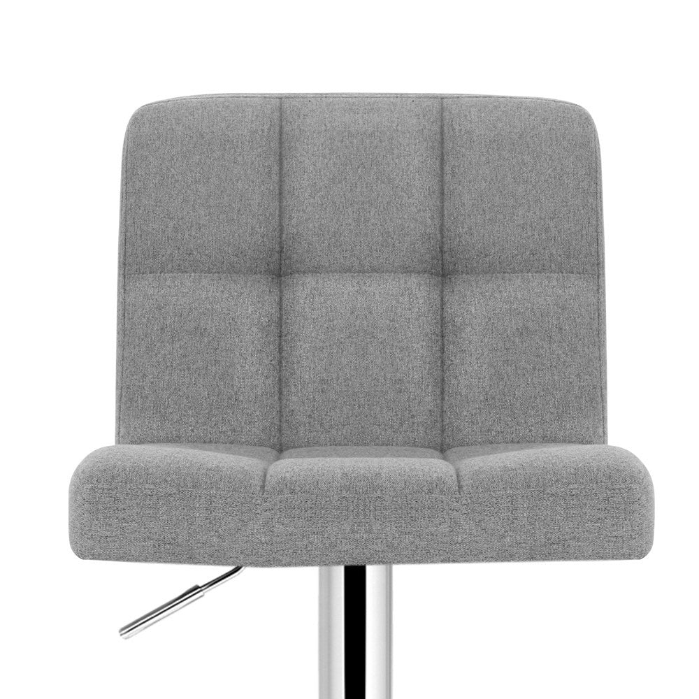 Set of 4 Fabric Bar Stools NOEL Kitchen Chairs Swivel Bar Stool Gas Lift Grey - image3