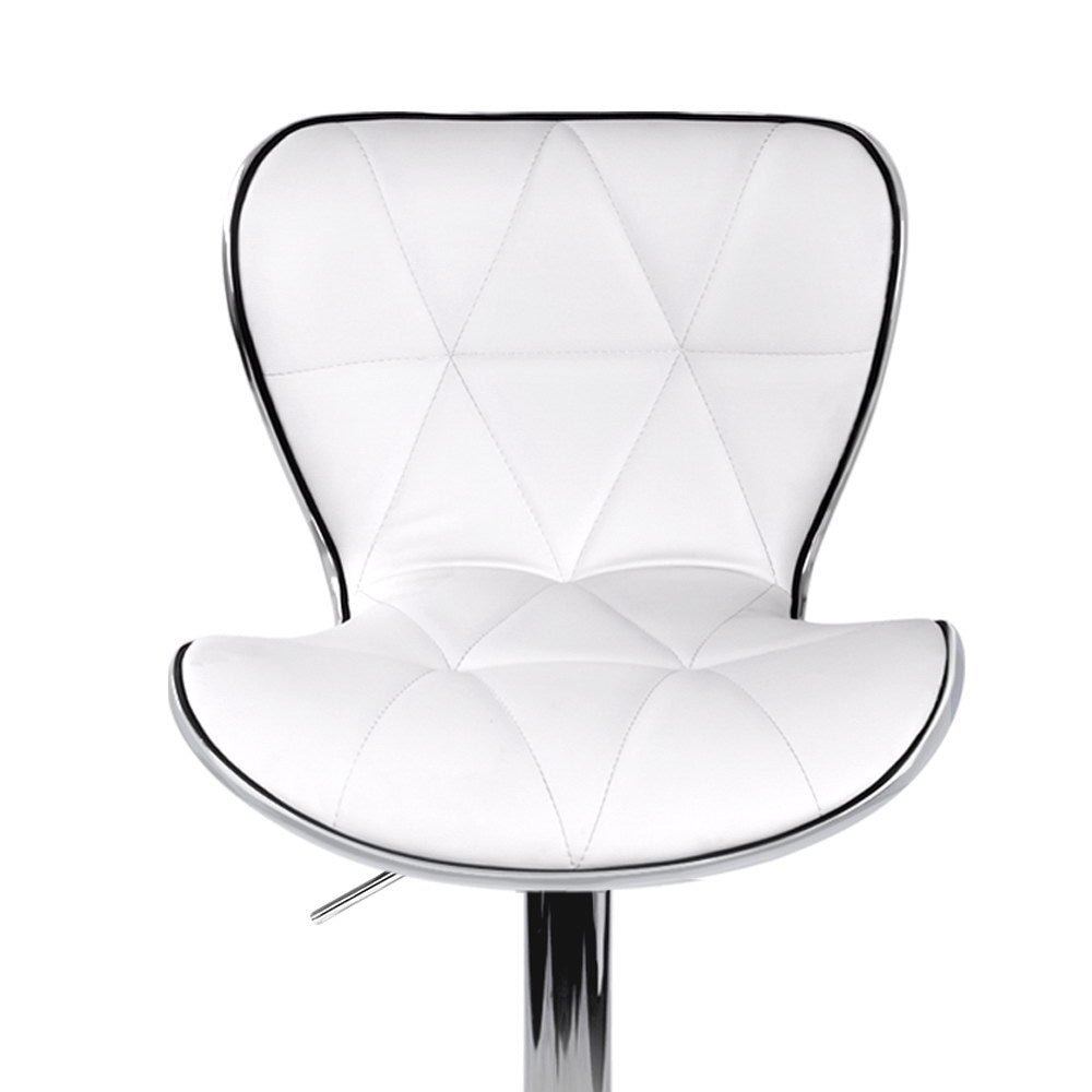 set of 4 Bar Stools RUBY Kitchen Swivel Bar Stool PU Leather Chairs Gas Lift White - image3