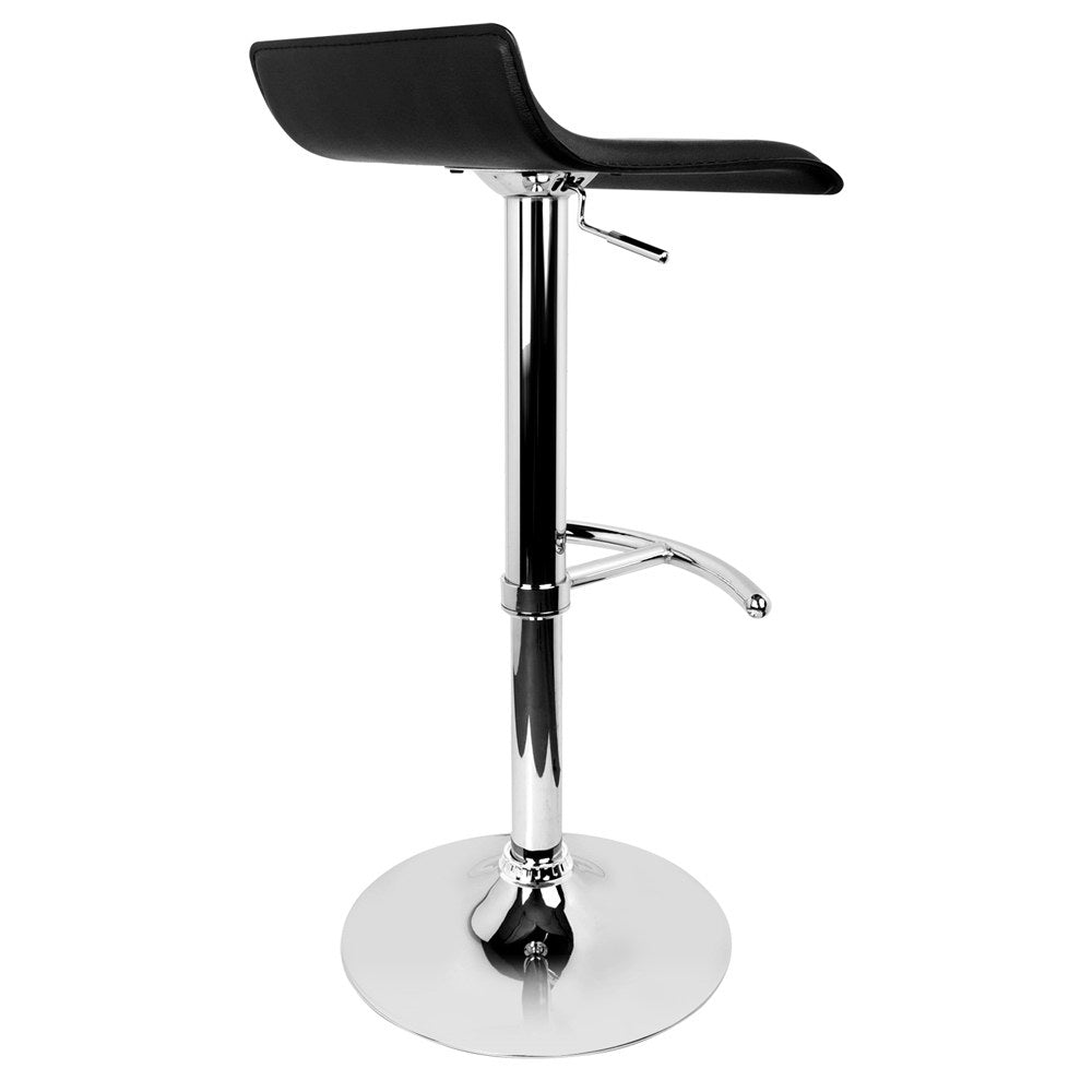 Set of 2 PU Leather Wave Style Bar Stools - Black - image4